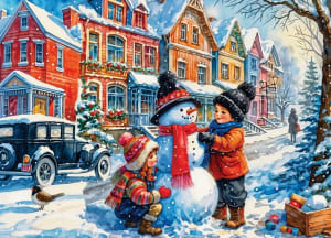 Winter Scene Christmas By Delfy