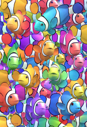 Super Deep 3D - Clown Magic Rainbow & Gradient By RoseArt