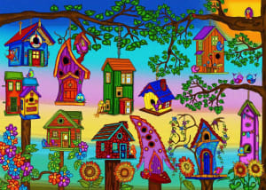 Bird Houses Birds By Jacarou Puzzles