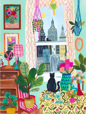 Hygge Collection With Candle Cat In The Window Around the House By Karmin International