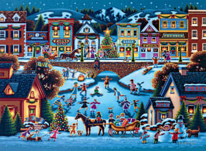 Hometown Christmas Folk Art By Buffalo Games