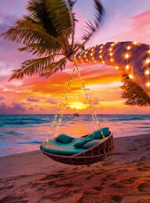 BLANC: Maldives Sunset Beach & Ocean By Buffalo Games