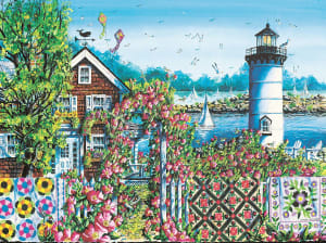 Summer Rose Harbor Lighthouse By SunsOut