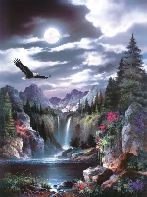 Moonlit Eagle Lakes & Rivers By SunsOut