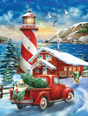 A Winter Lighthouse Christmas By SunsOut