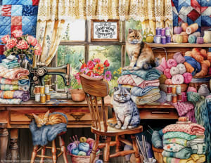Kittens Sewing Room Around the House By SunsOut