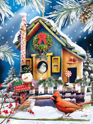 Holiday Birdhouse Christmas By SunsOut