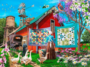 Amish Backyard Quilting & Crafts By SunsOut