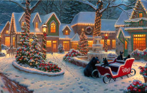 Village Visitors Christmas By SunsOut