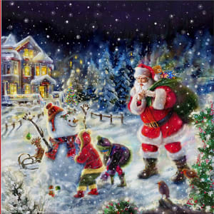 Santa and His Woodland Friends Christmas By SunsOut