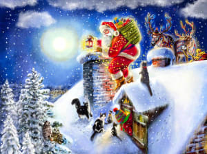 Santa on the Roof Christmas By SunsOut