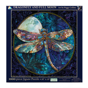 Dragonfly and Full Moon Butterflies and Insects By SunsOut