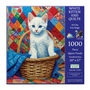 White Kitten and Quilts Cats By SunsOut