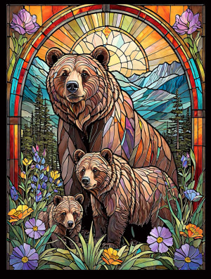 Griz Family Bear By SunsOut