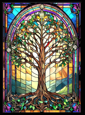 Stained Glass Tree of Life Religious By SunsOut
