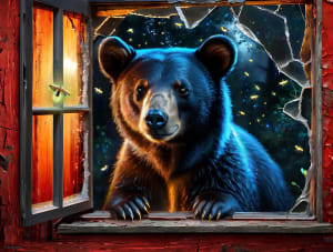 Bear and Fireflies Bear By SunsOut