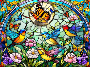 Songbirds and Butterflies Flower & Garden By SunsOut