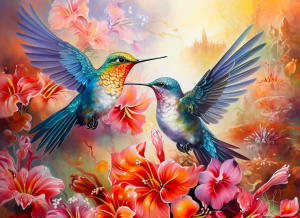 Hummingbird Love Birds By SunsOut