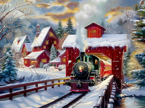 Winter Creek Bridge Christmas By SunsOut