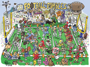 Football Fumbles Cartoon By SunsOut