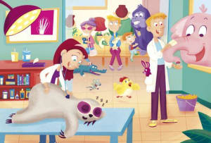 Supercolor Puzzle 60 Maxi - To The Vet Animals By Clementoni