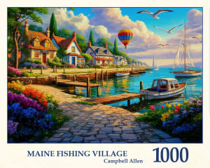 Maine Fishing Village Boat By Tau