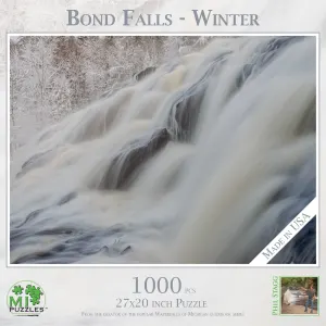 Bond Falls - Winter Waterfall By MI Puzzles