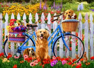 Pedal Pups Bicycle Jigsaw Puzzle By Vermont Christmas Company