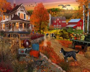 Country Inn & Farm Fall Jigsaw Puzzle By Vermont Christmas Company