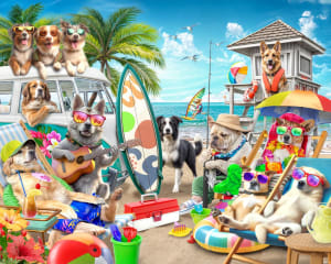 Dogs on the Beach Beach & Ocean By Vermont Christmas Company