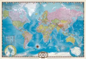 Map of the World with Poles Maps & Geography By Eurographics