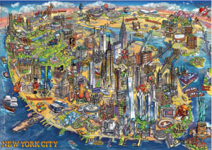 New York Map New York By Educa