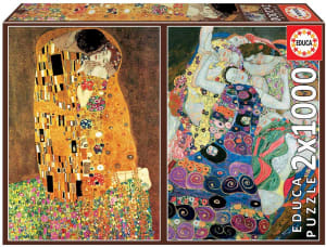 The Kiss + The Maiden, Gustav Klimt (2 X 1000 piece puzzles) Fine Art By Educa