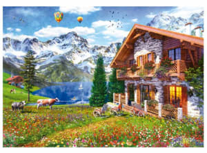 Chalet In The Alps Landscape By Educa
