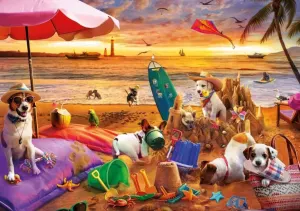 Dogs Playing At The Beach Beach & Ocean By Educa