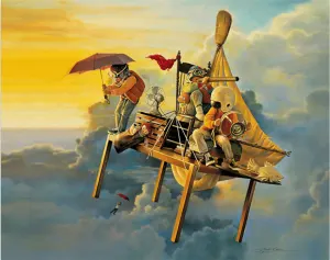 Airship Adventures Sunrise & Sunset By Dowdle Folk Art