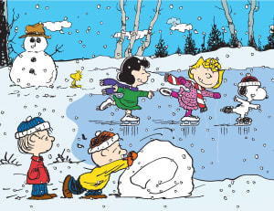 Peanuts - Ice Skating At The Pond Peanuts By RoseArt