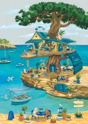 Cats on the Tree Beach & Ocean By Magnolia