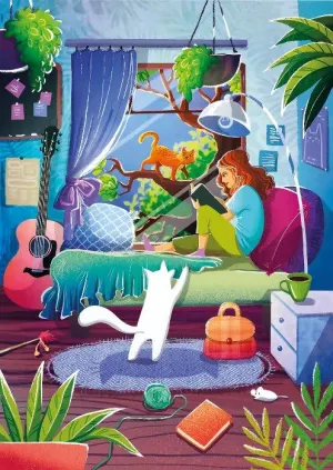 Girl & Cats Around the House By Magnolia