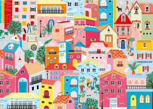 Colorful Houses Landscape By Magnolia