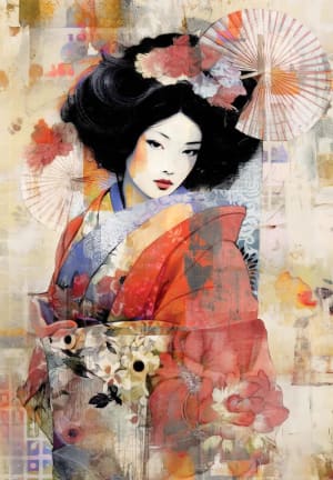 Geisha Cultural Art By Anatolian