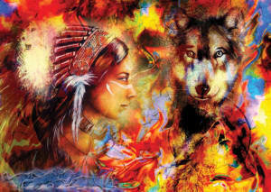Wolf Maiden Cultural Art By Anatolian