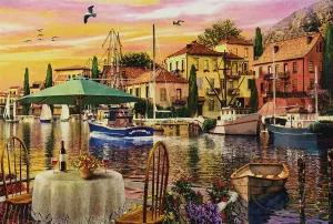 Sunset Harbor Sunrise & Sunset By Anatolian