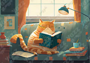 Cat & Books Books & Reading By Yazz