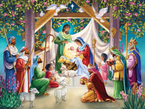 Magi at the Manger Christmas By Vermont Christmas Company