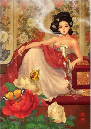 Magnolia Flower Woman Asian Art By Puzzlelife