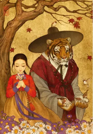 Girl And Tiger Big Cats By Puzzlelife