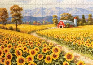 Red River Sunflower Farm Flower & Garden By Puzzlelife