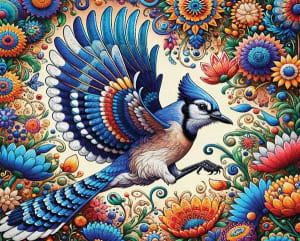 Bluejay in Summer Birds By Springbok