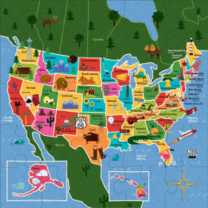 Map of the U.S.A. United States By Mudpuppy